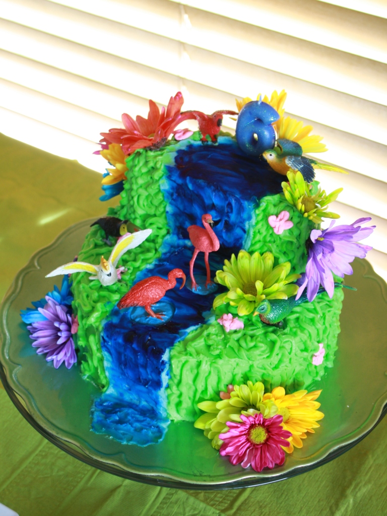 Tropical Bird Birthday Cake