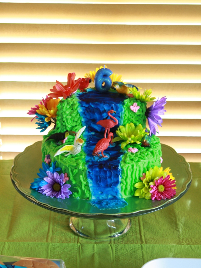 Tropical Bird Birthday Cake
