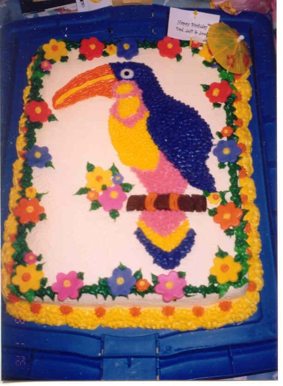 Tropical Bird Birthday Cake