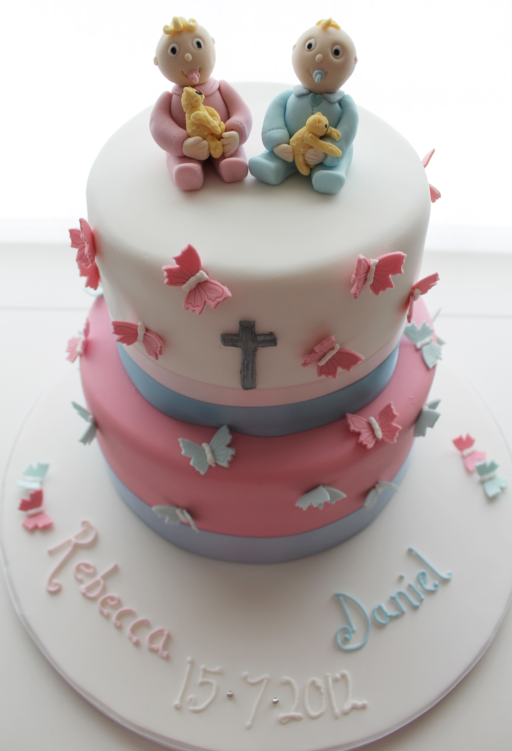 Twins Christening Cake