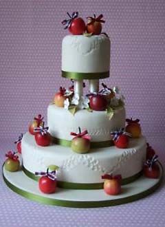 Wedding Cake Decorated with Fruit