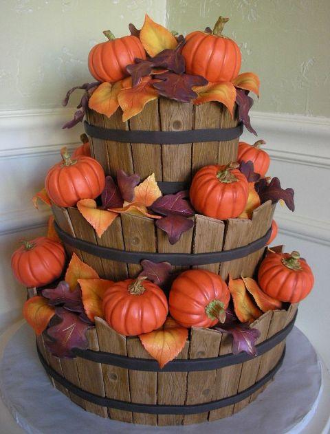 Wedding Cake Fall Idea Autumn Baskets