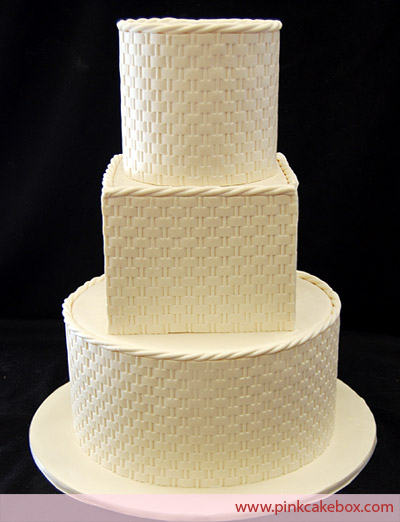 Wedding Cake with Basketweave