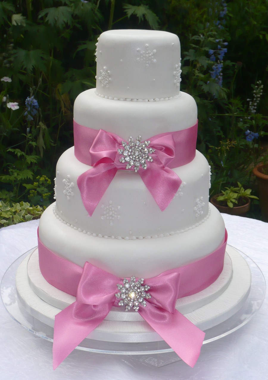 Wedding Cake with Ribbon