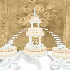 Wedding Cakes with Fountains and Stairs