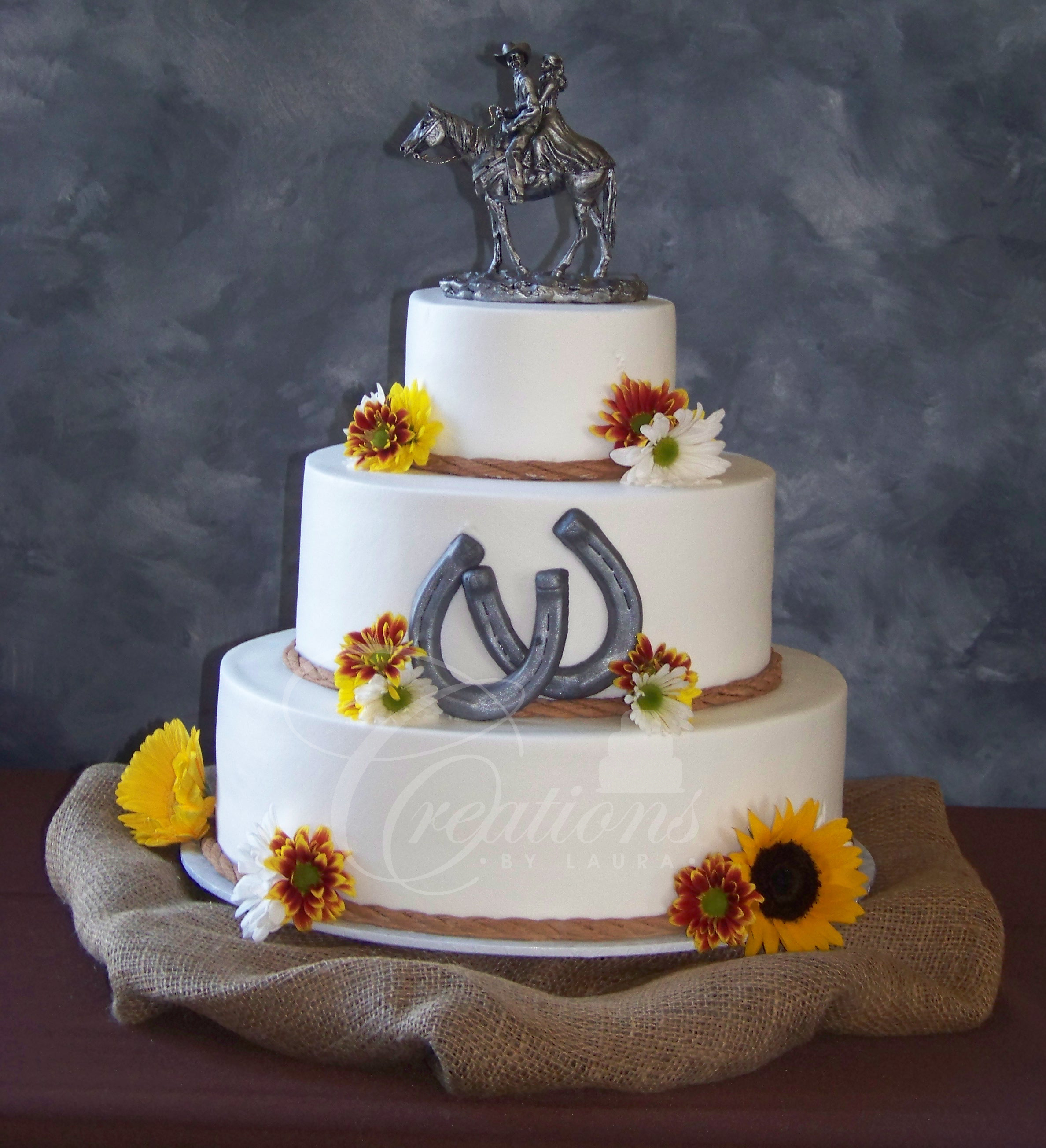 Western Wedding Cakes with Rope