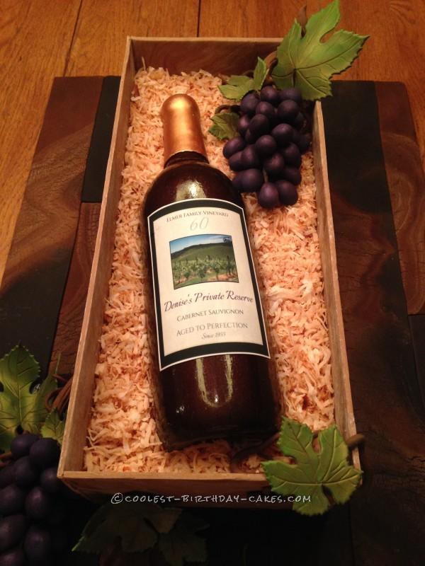 Wine Bottle Birthday Cake