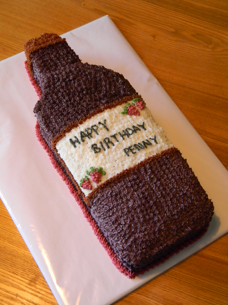 Wine Bottle Shaped Cake