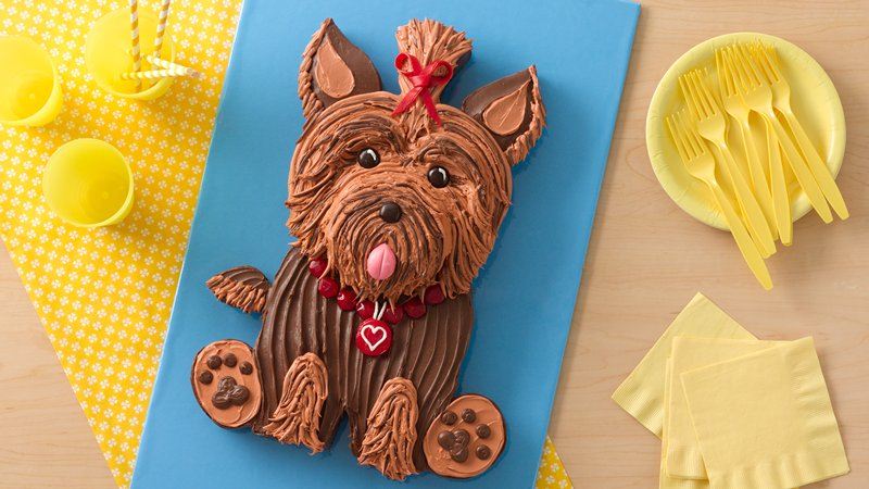 Yorkie Dog Birthday Cake