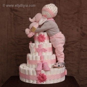 Baby Girl Diaper Cake Baby Girl Diaper Cake