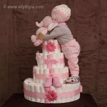 Baby Girl Diaper Cake