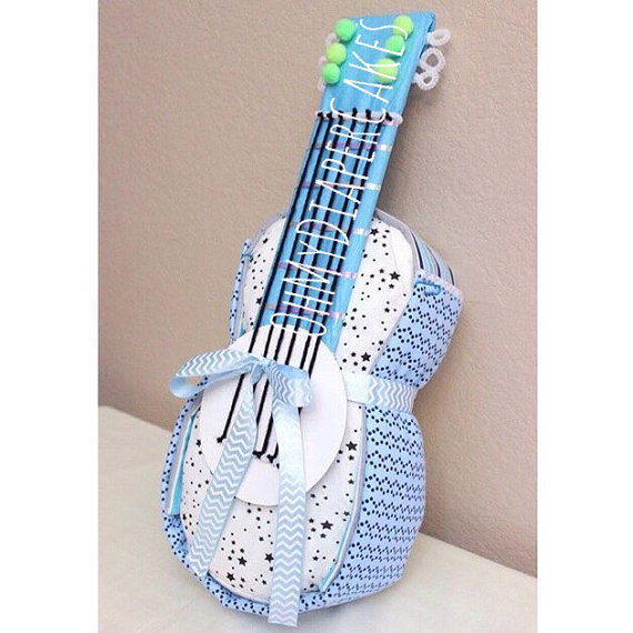 Baby Shower Diaper Cake Guitar