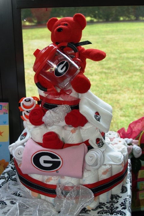 11 Photos of GA Bulldog Baby Shower Cakes