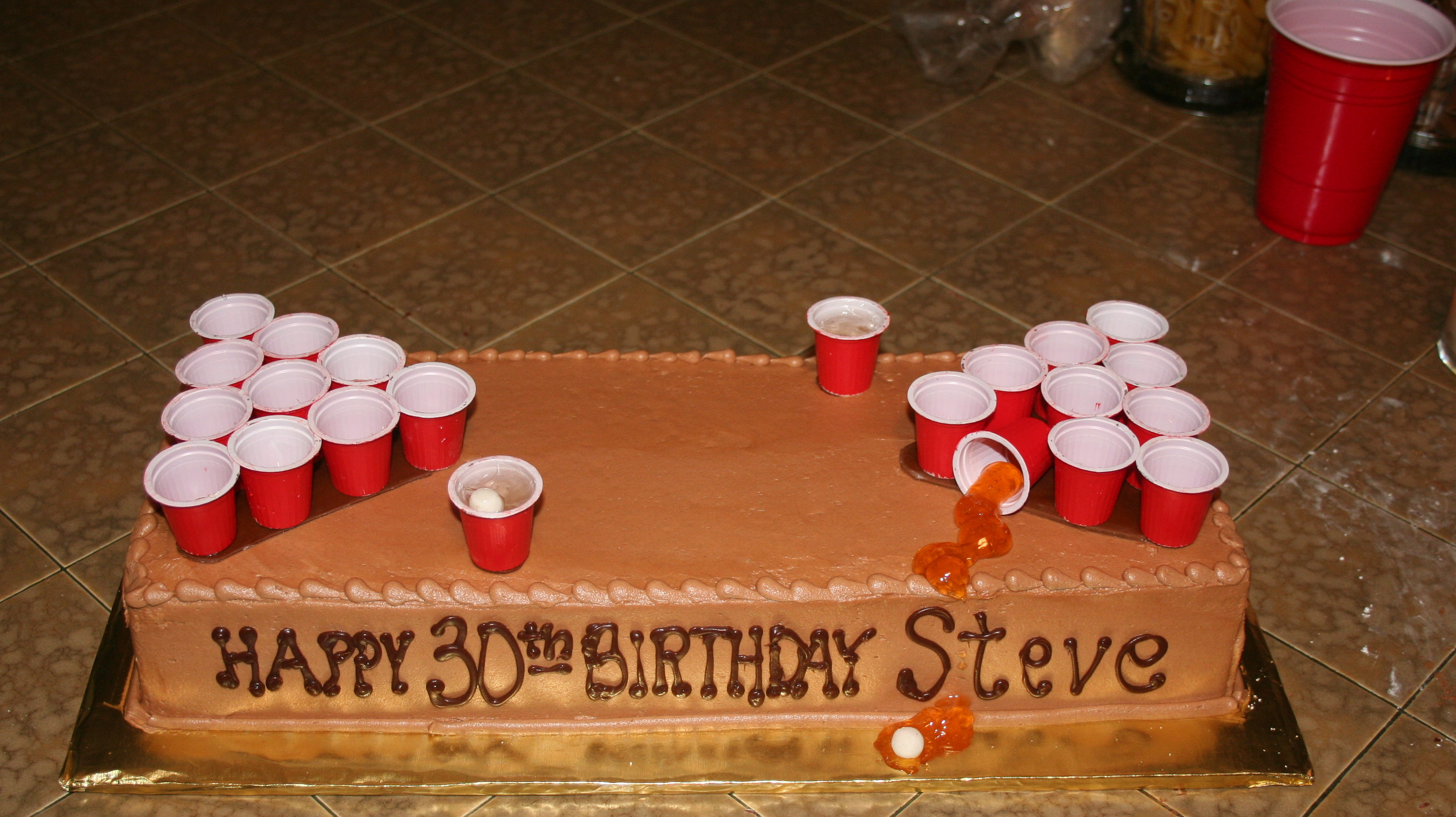 Beer Pong 30th Birthday Cake