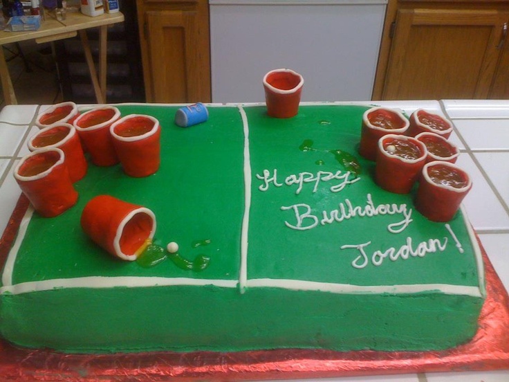 Beer Pong Birthday Cake