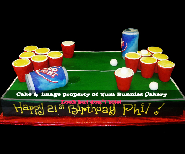 Beer Pong Birthday Cake