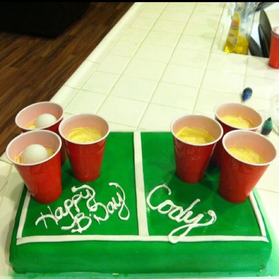 Beer Pong Birthday Cake