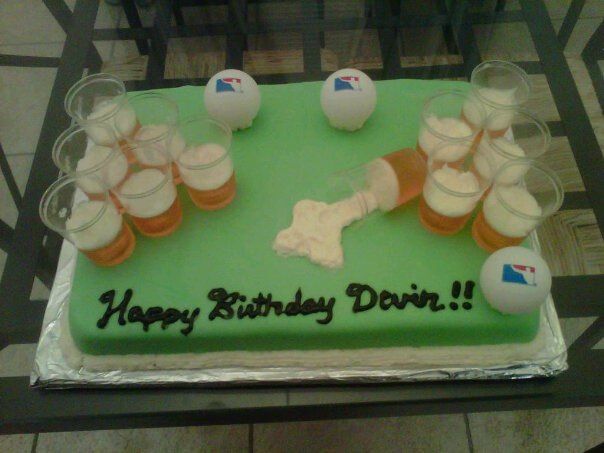 Beer Pong Cake Beer Pong Cake