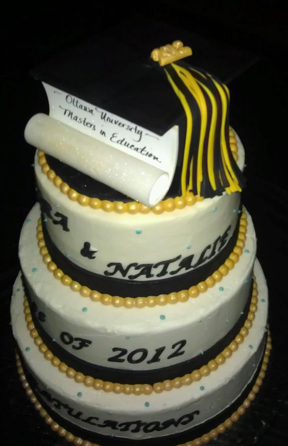Black and Gold Graduation Cake Black and Gold Graduation Cake
