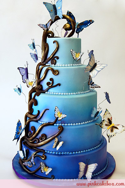 Blue Butterfly Cake