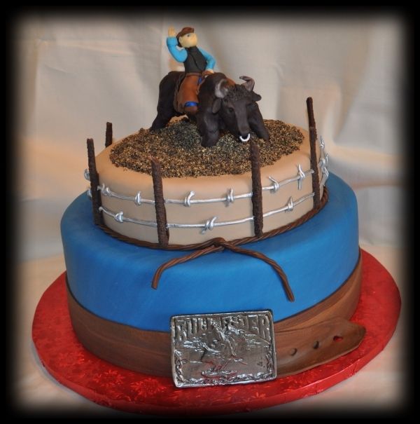 Bull Riding Birthday Cake