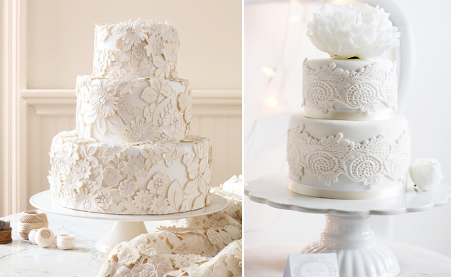 Burlap and Lace Wedding Cake Ideas