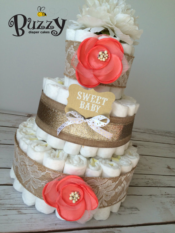 7 Photos of Buzzy Sweet Baby Diaper Cakes