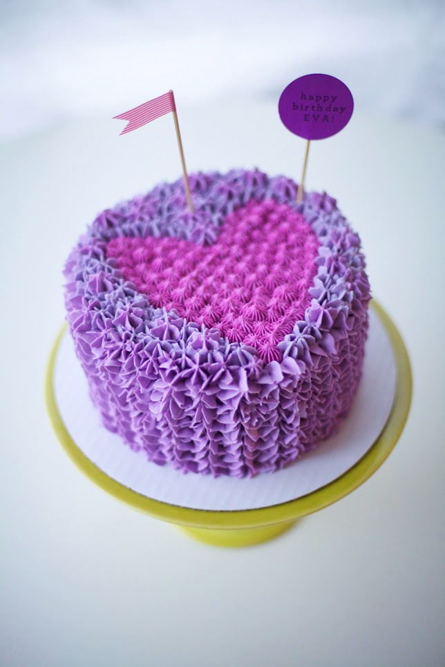 Cake Pink Purple Heart