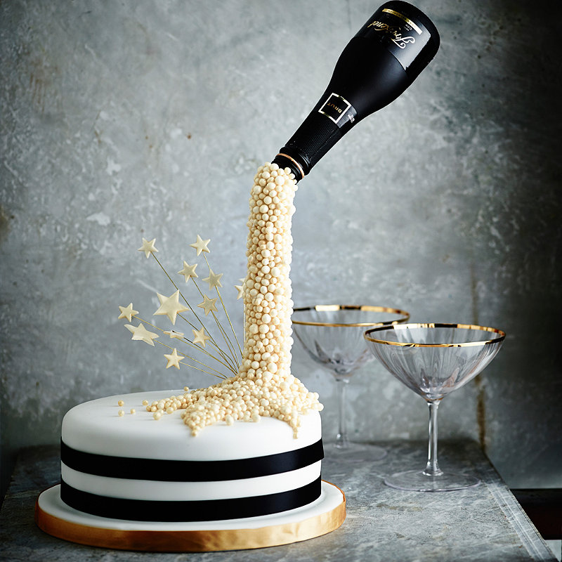 Champagne Birthday Cake