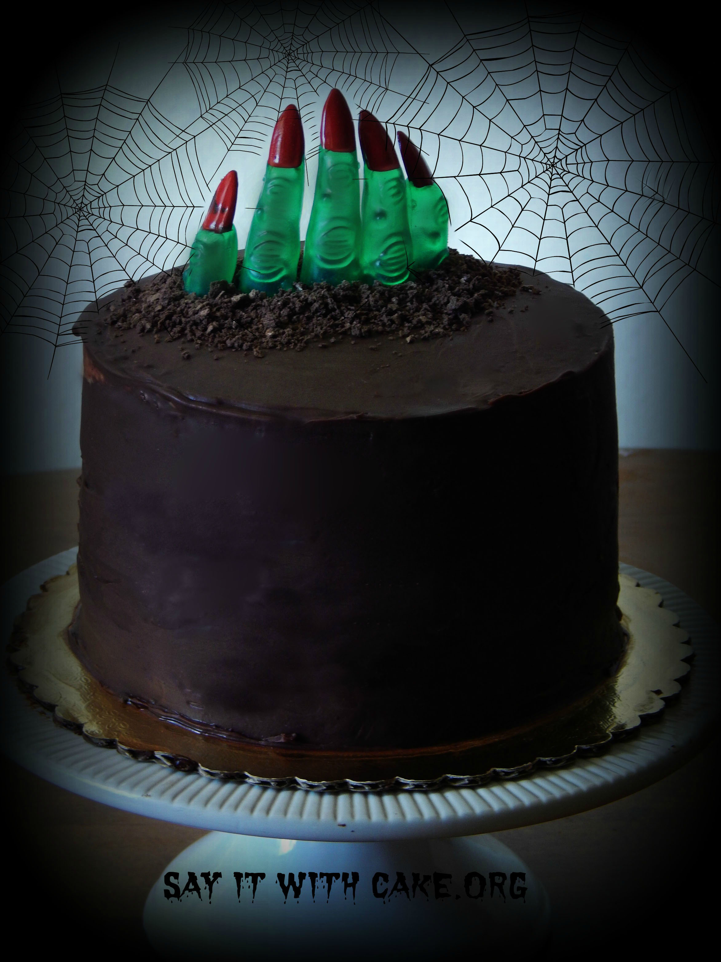 8 Photos of Chocolate Halloween Birthday Cakes
