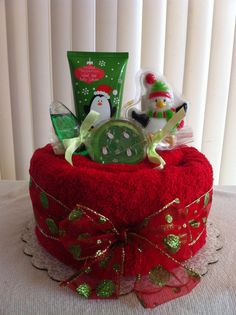 Christmas Towel Cake