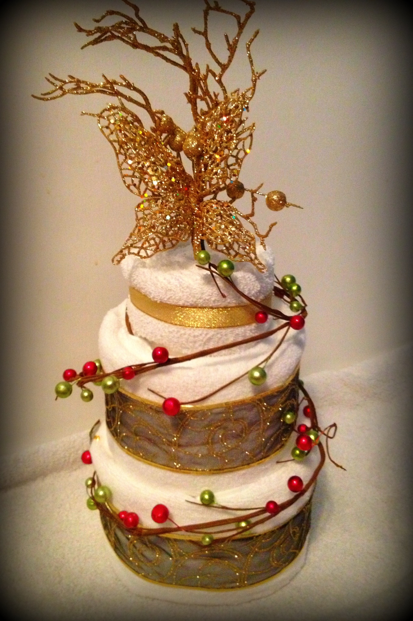 Christmas Towel Cake Christmas Towel Cake