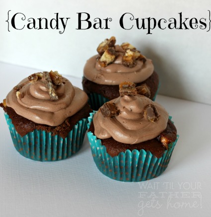 Cupcakes with Candy Bars Inside