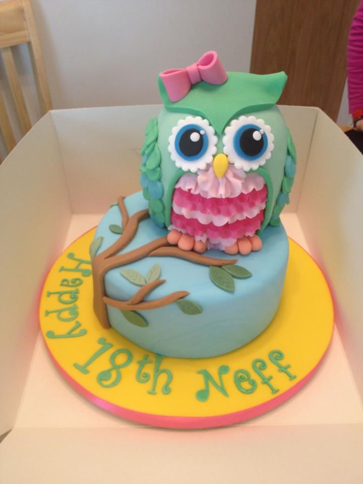 Cute Owl Birthday Cake Idea