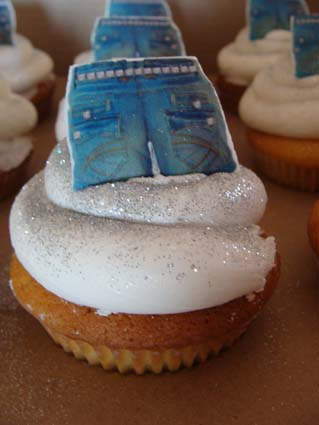 Denim and Diamonds Cupcake Cake