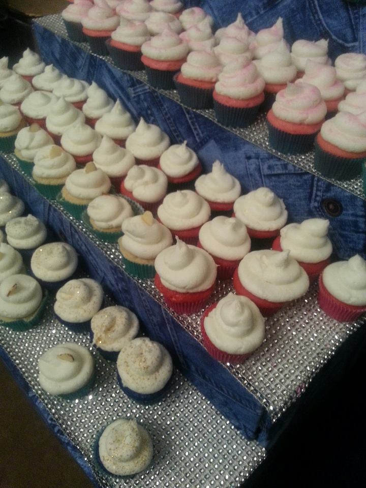 Denim and Diamonds Party Cupcakes