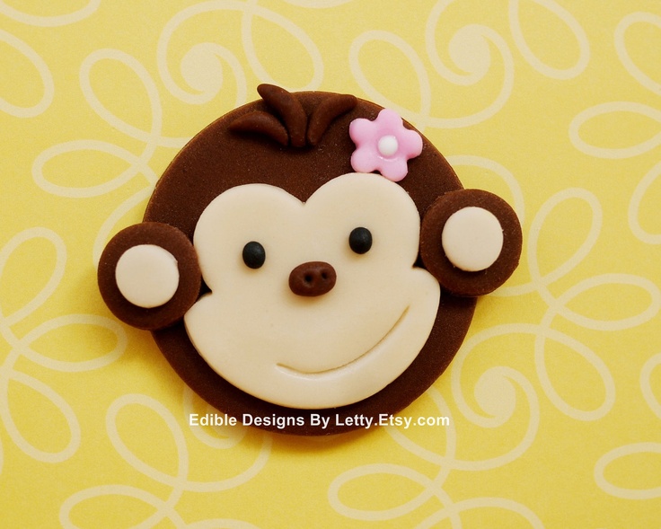 Edible Monkey Cupcake Toppers
