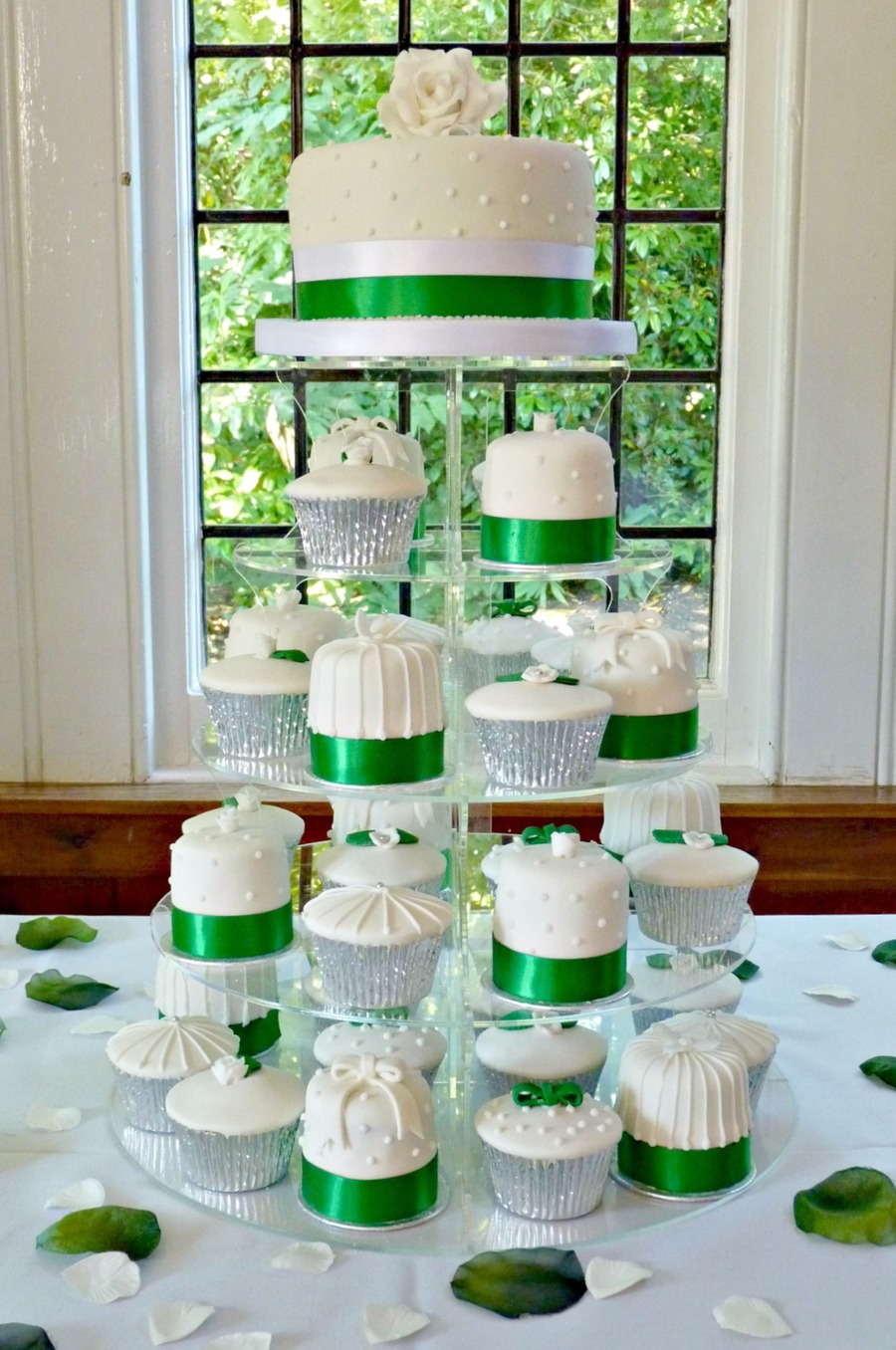 Emerald Green Cupcake Wedding Cakes