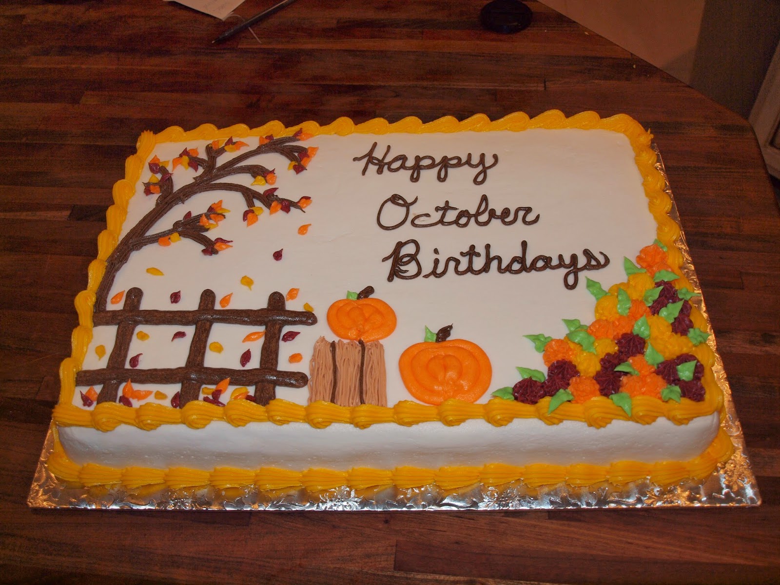 Fall Birthday Sheet Cakes