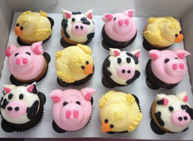 Farm Animal Baby Shower Cupcakes