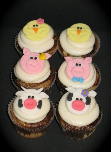 Farm Animal Cupcakes