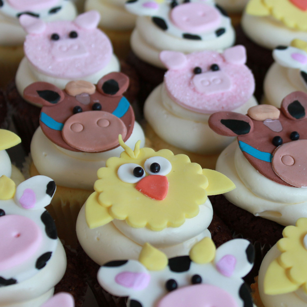 Farm Animal Cupcakes