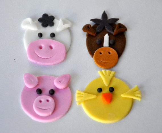 Farm Animal Edible Cupcake Toppers