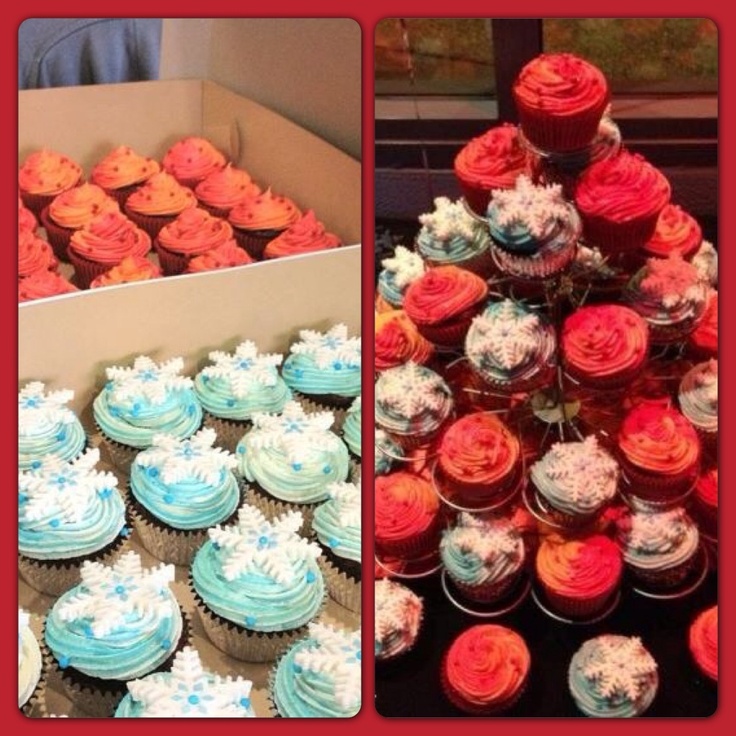 Fire and Ice Wedding Cupcakes