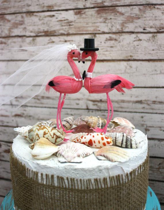 Flamingo Wedding Cake Topper