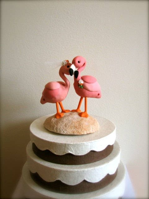Flamingo Wedding Cake Topper