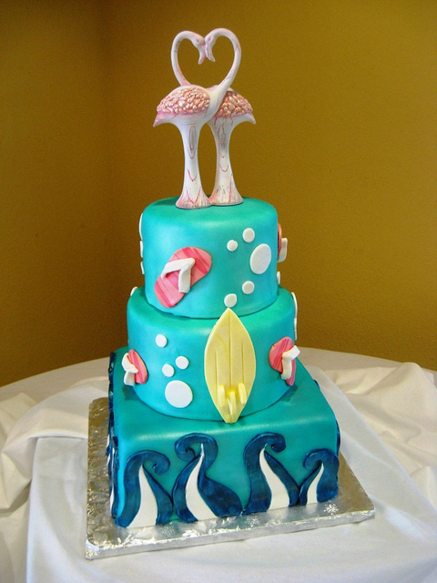 Flamingo Wedding Cake