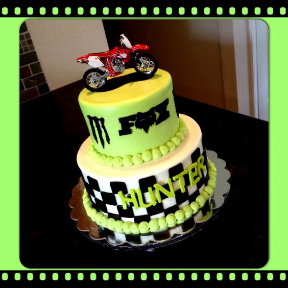 Fox Dirt Bike Birthday Cake