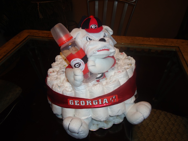 Georgia Bulldogs Diaper Cake