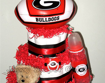 Georgia Bulldogs Diaper Cake